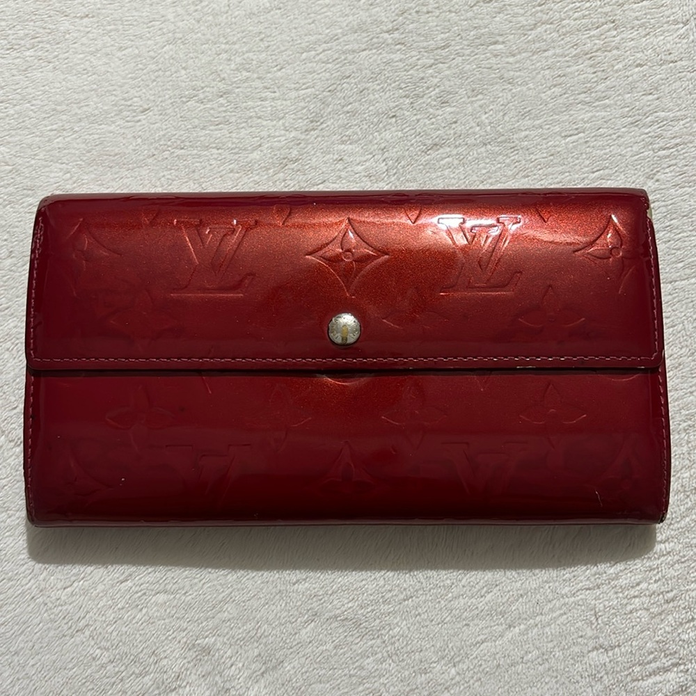 Red LV long wallet